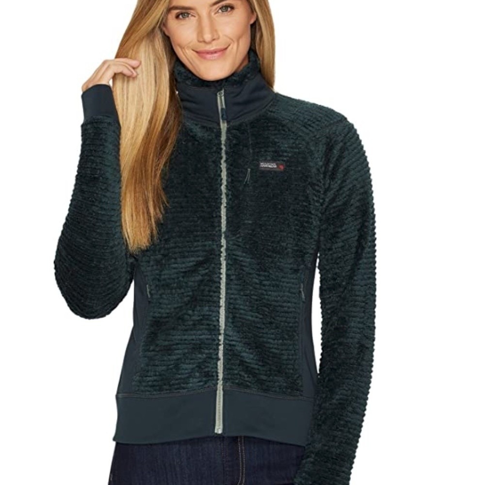 Mountain Hardwear Monkey Fleece M Green Full Zip Chest Pocket Polartec Gorpcore